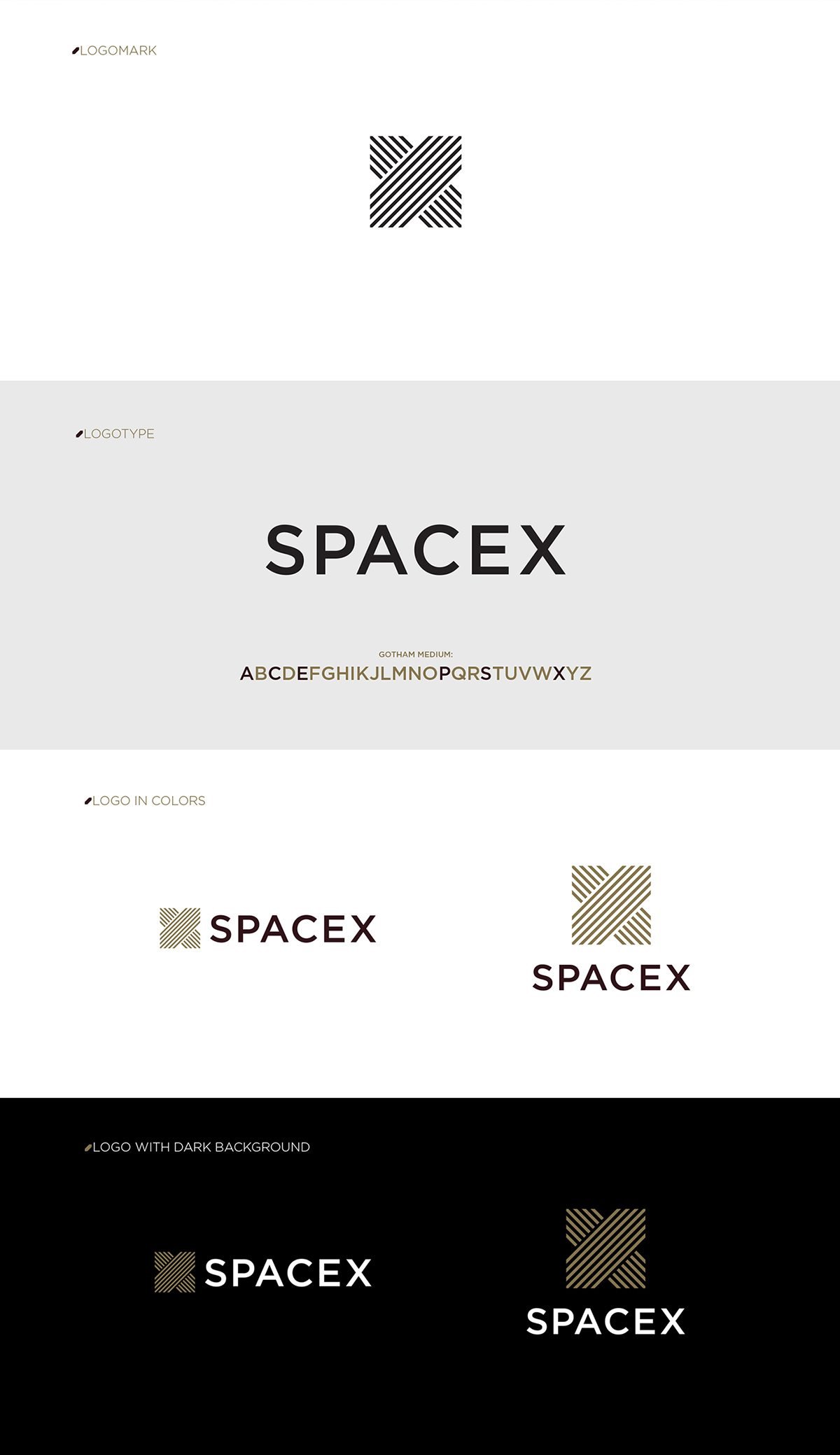 SpaceX美国航天科技品牌视觉设计  标志展示