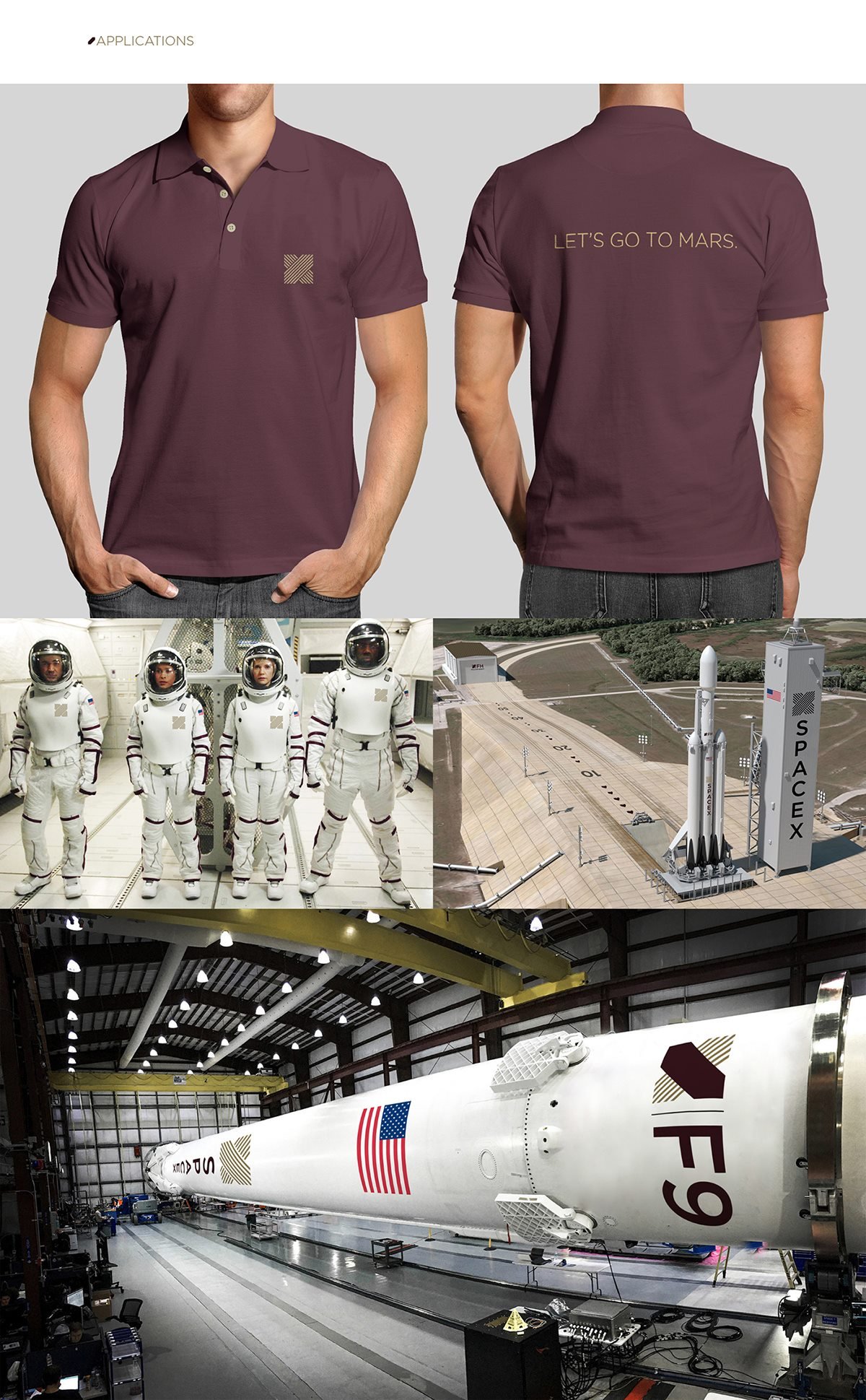 SpaceX美国航天科技品牌视觉设计  标志应用展示