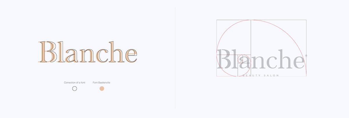BLANCHE女性时尚用品品牌设计  标志线稿展示