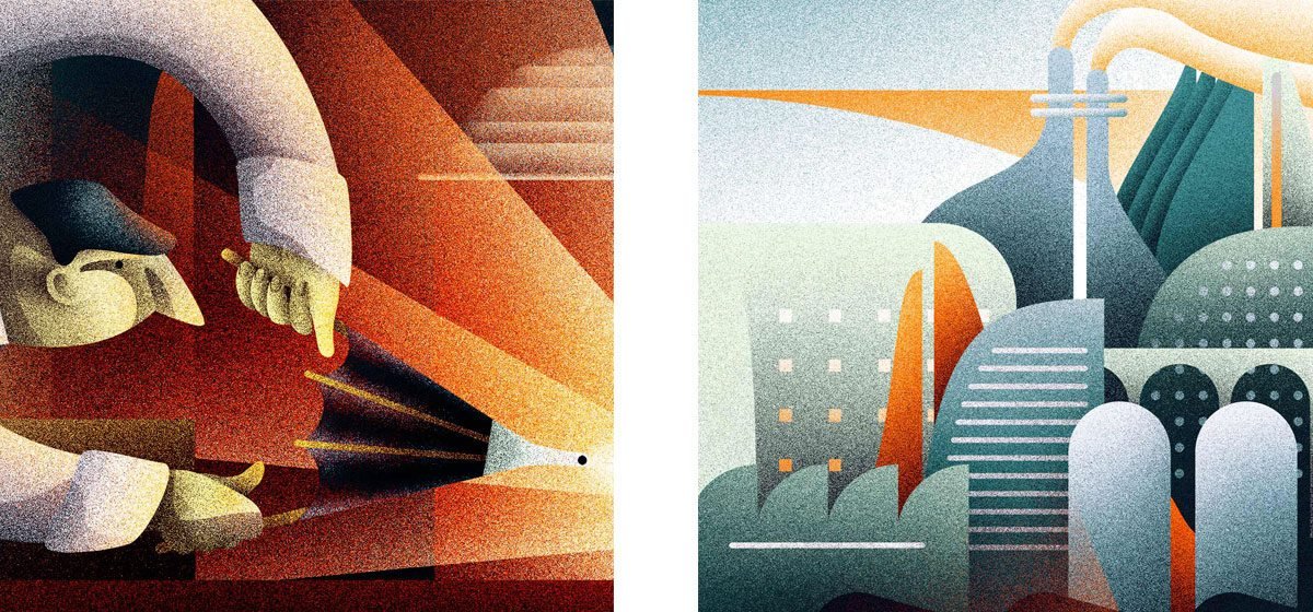 editorial美国报社VI设计形象之插画设计  插画设计