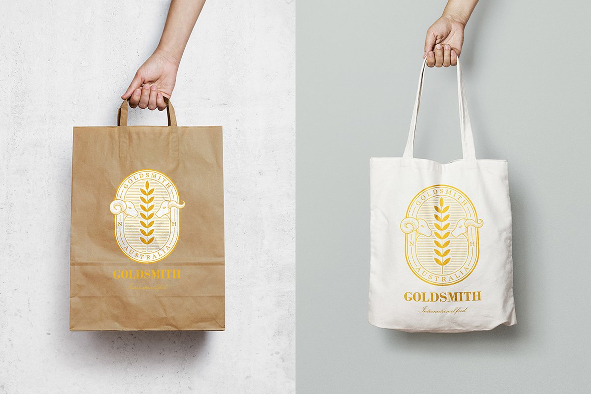 深圳VI设计  深圳VI策划  Goldsmith肉类品VI形象设计  手提袋设计