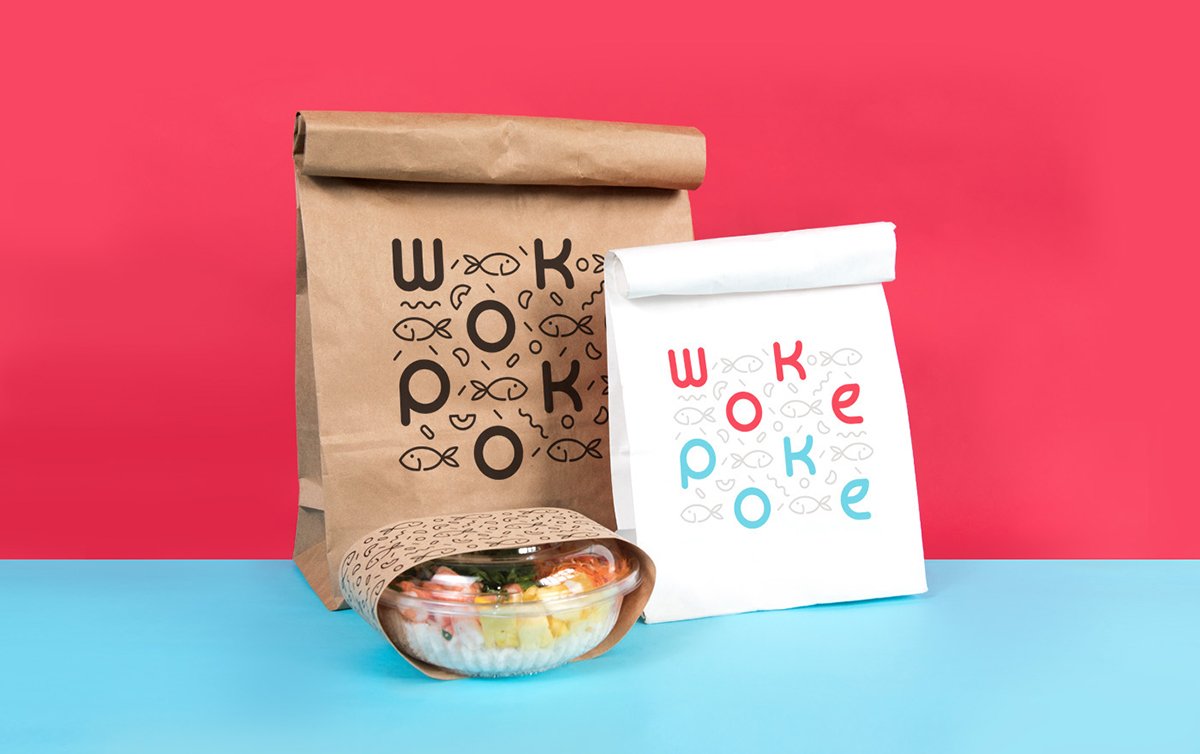 深圳VI设计  深圳VI策划  Woke Poke餐饮VI设计形象展示  包装设计