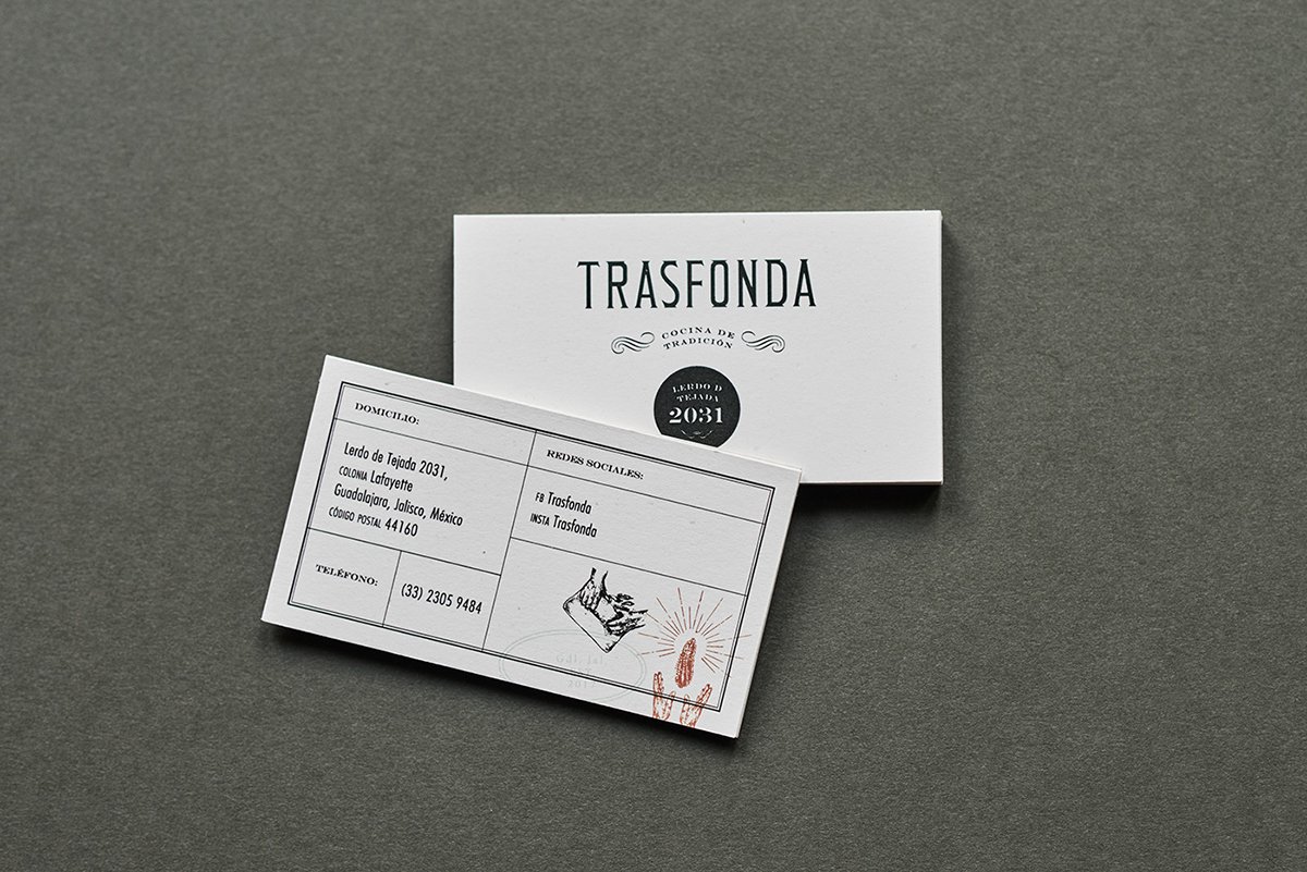 深圳VI设计  深圳VI策划  Trasfonda餐厅VI形象设计  名片设计