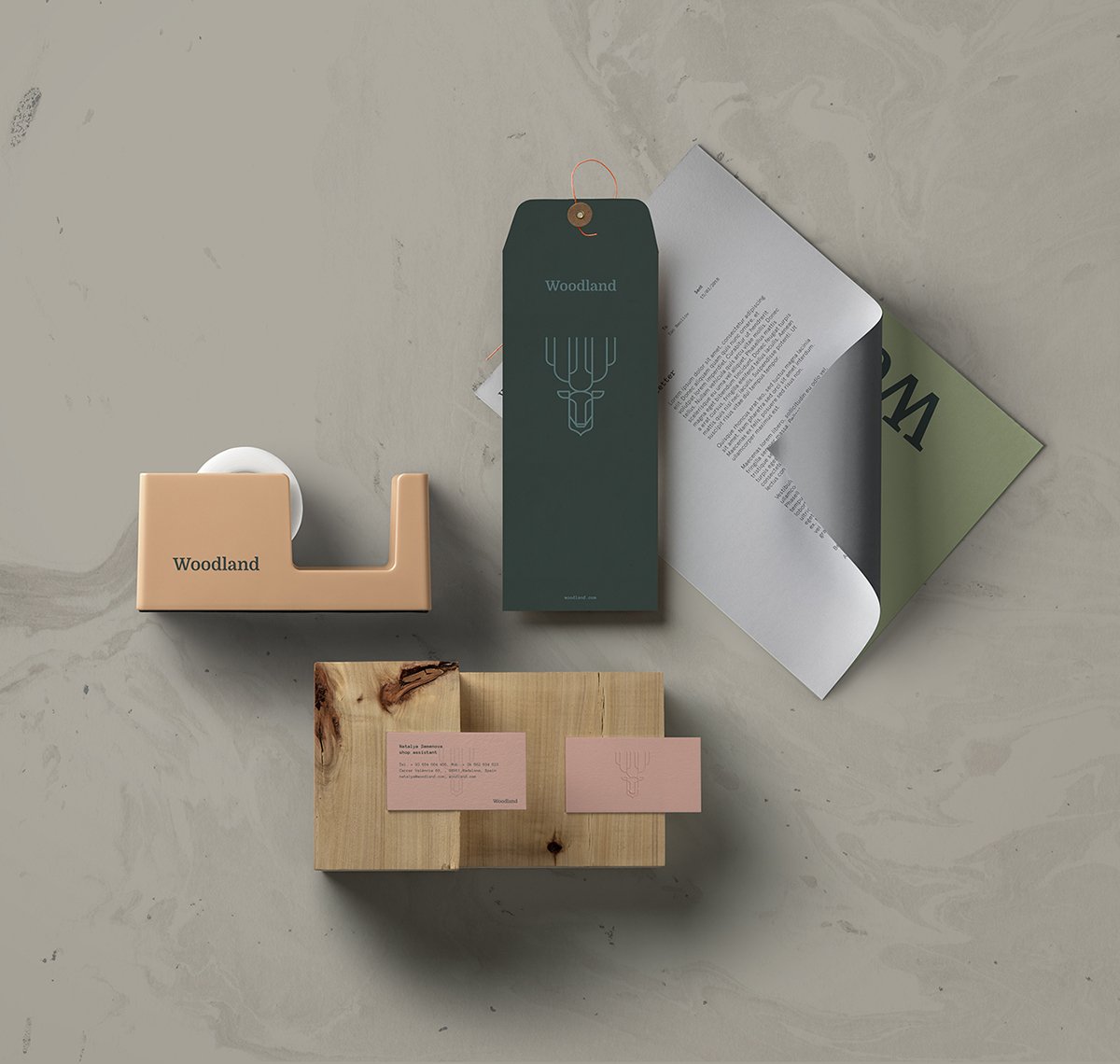 Woodland手工木制品品牌vi设计欣赏，手工木制品品牌，手工木制品品牌vi设计，家具品牌vi设计，家具品牌视觉形象识别设计，深圳vi设计，深圳品牌视觉形象识别设计，左右格局