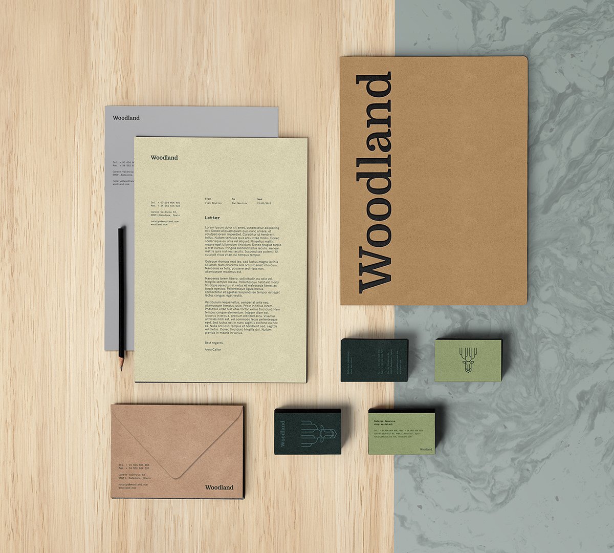 Woodland手工木制品品牌vi设计欣赏，手工木制品品牌，手工木制品品牌vi设计，家具品牌vi设计，家具品牌视觉形象识别设计，深圳vi设计，深圳品牌视觉形象识别设计，左右格局