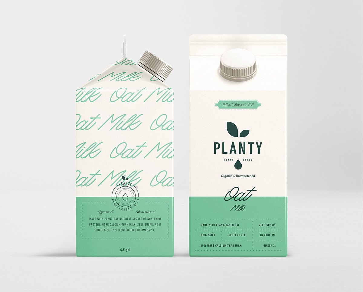 （餐饮）牛奶vi品牌标识—— PLANTY 简约现代包装vi设计案例，vi设计，包装vi设计，（餐饮）牛奶品牌vi设计，品牌包装vi设计，品牌vi设计，vi品牌策划，深圳vi设计，左右格局