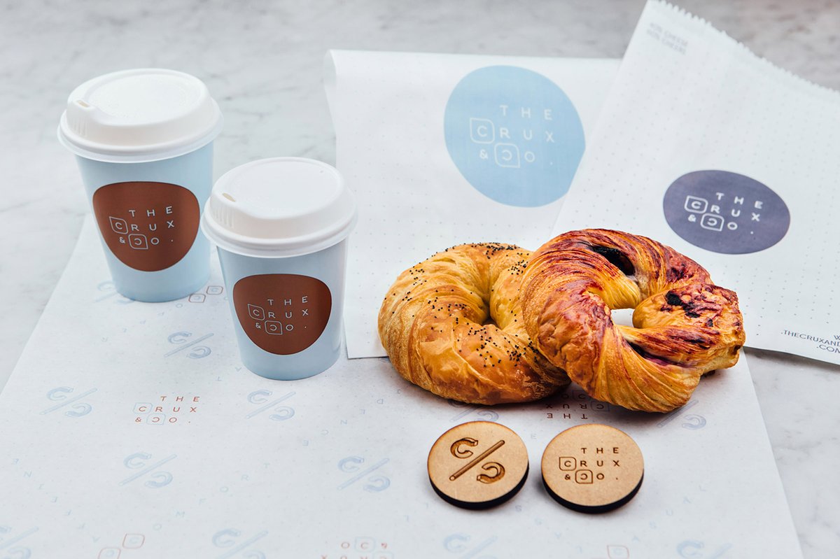 Crux & Co餐饮店品牌vi设计和logo设计——字母组合的标志设计，vi设计，餐饮vi设计，餐饮品牌vi设计，logo设计，品牌标识vi设计，品牌vi设计，品牌策划，深圳vi设计，左右格局