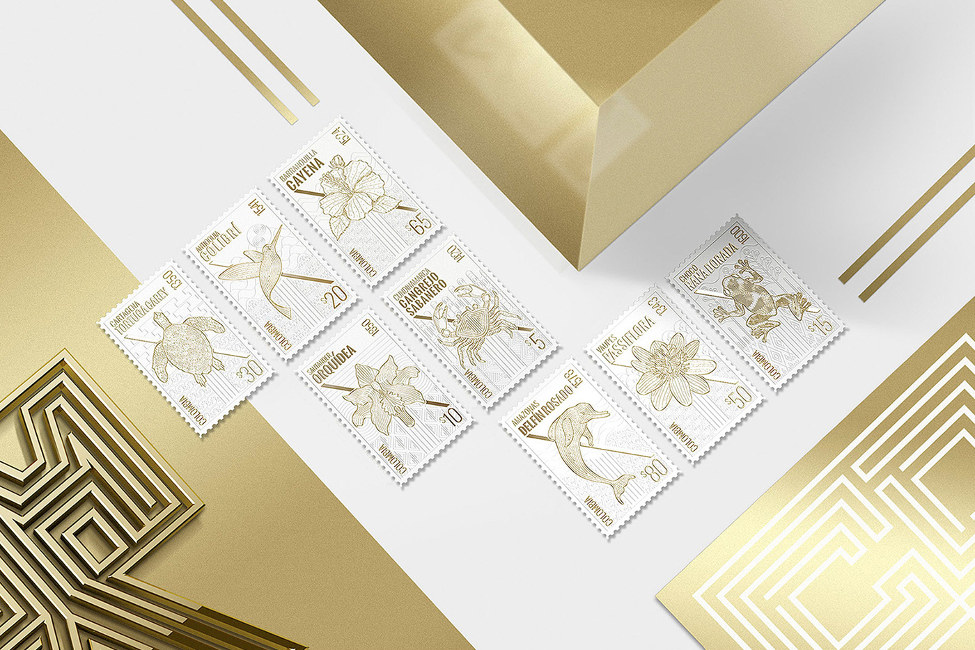 国外城市插画邮票品牌vi设计案例，城市品牌vi设计，vi形象设计，深圳vi设计，左右格局