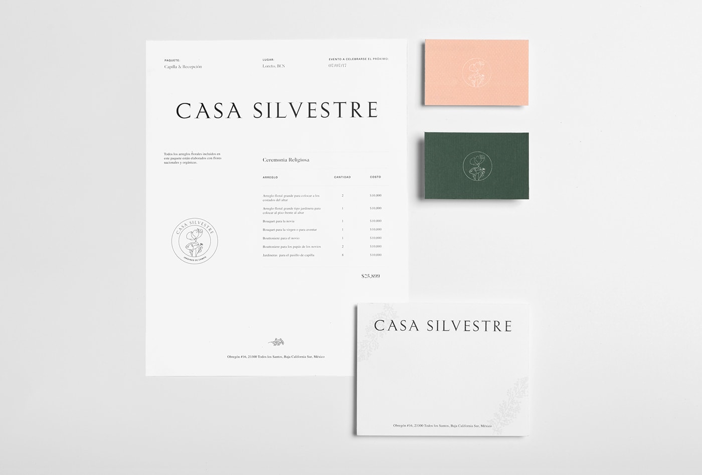 Casa Silvestre浪漫花店品牌logo设计与VI视觉设计，酒店VI设计，品牌视觉设计，企业VI设计，深圳VI设计，左右格局