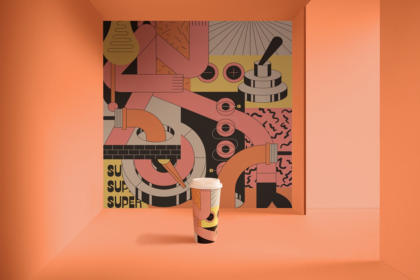 高端Superthing咖啡品牌VI设计 让品牌战略落地，餐饮VI设计，餐饮品牌策划，高端VI设计，深圳VI设计，左右格局