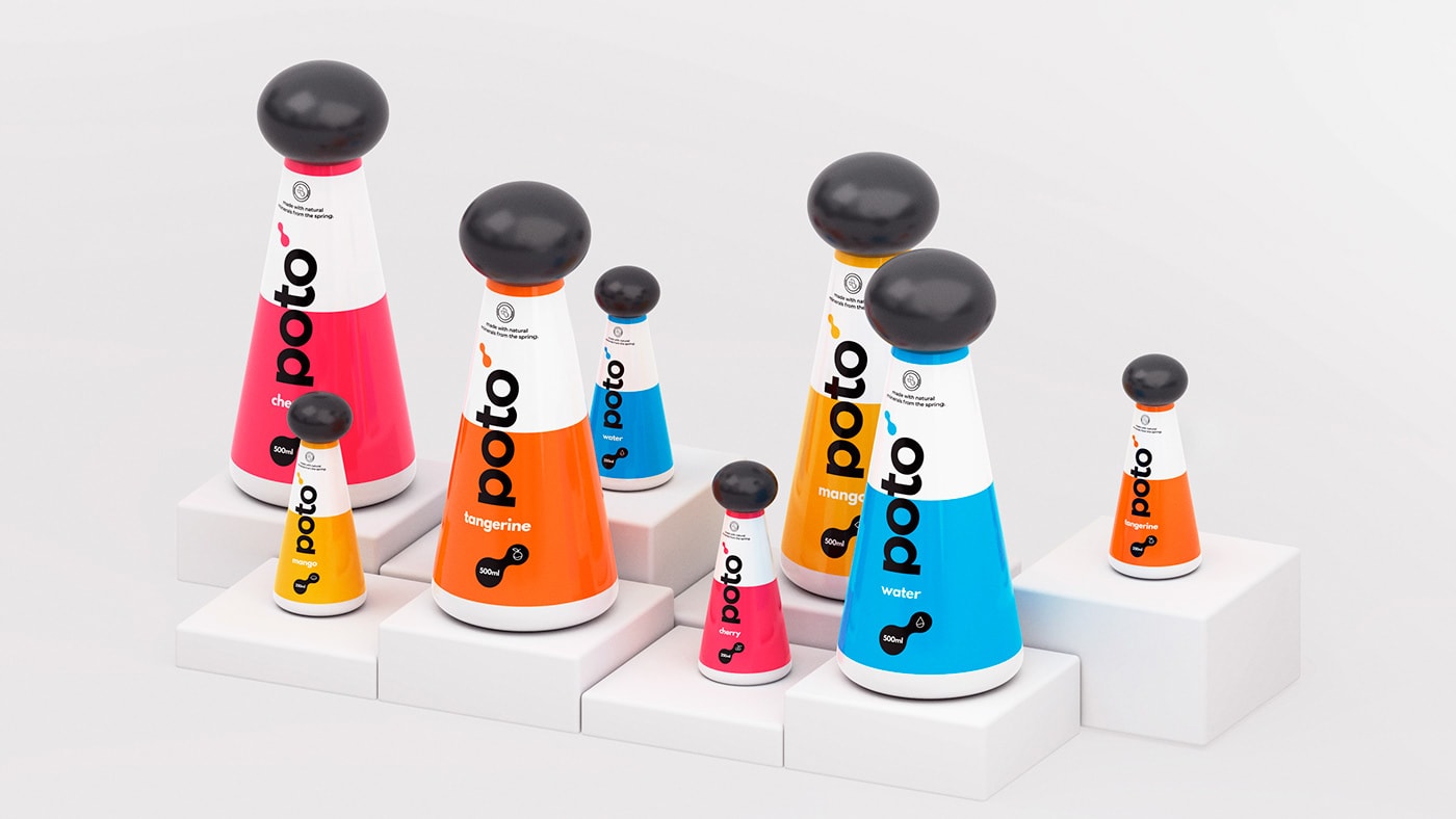 Poto自来水公司品牌VI设计和包装设计案例，企业VI设计，品牌形象设计，包装设计，深圳VI设计，左右格局