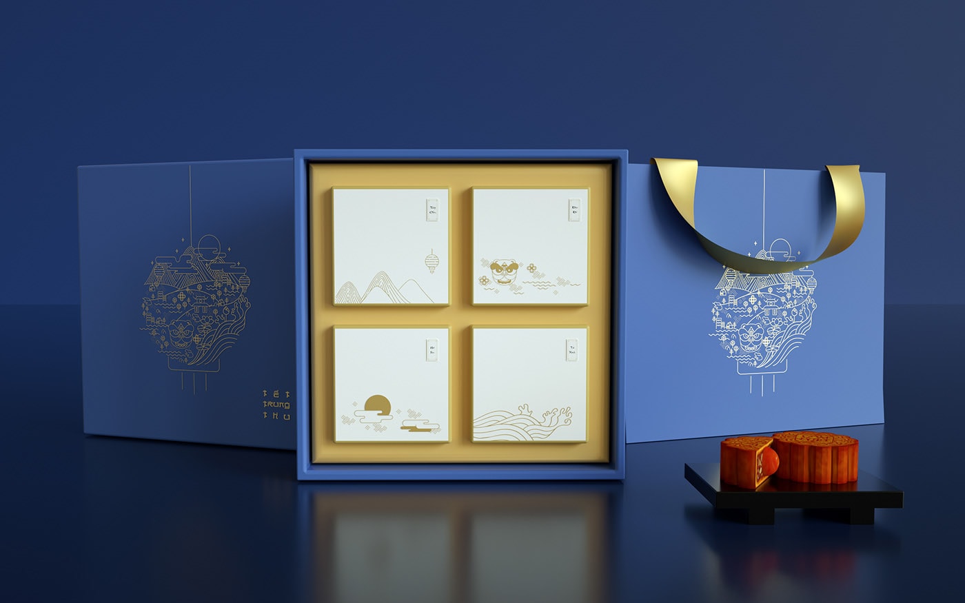 精品越南传统月饼品牌VI设计——创意插画包装设计，食品VI设计，食品包装设计，深圳VI设计，左右格局