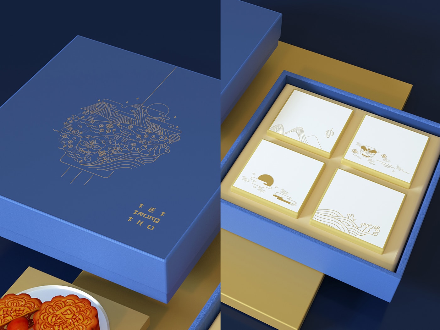 精品越南传统月饼品牌VI设计——创意插画包装设计，食品VI设计，食品包装设计，深圳VI设计，左右格局