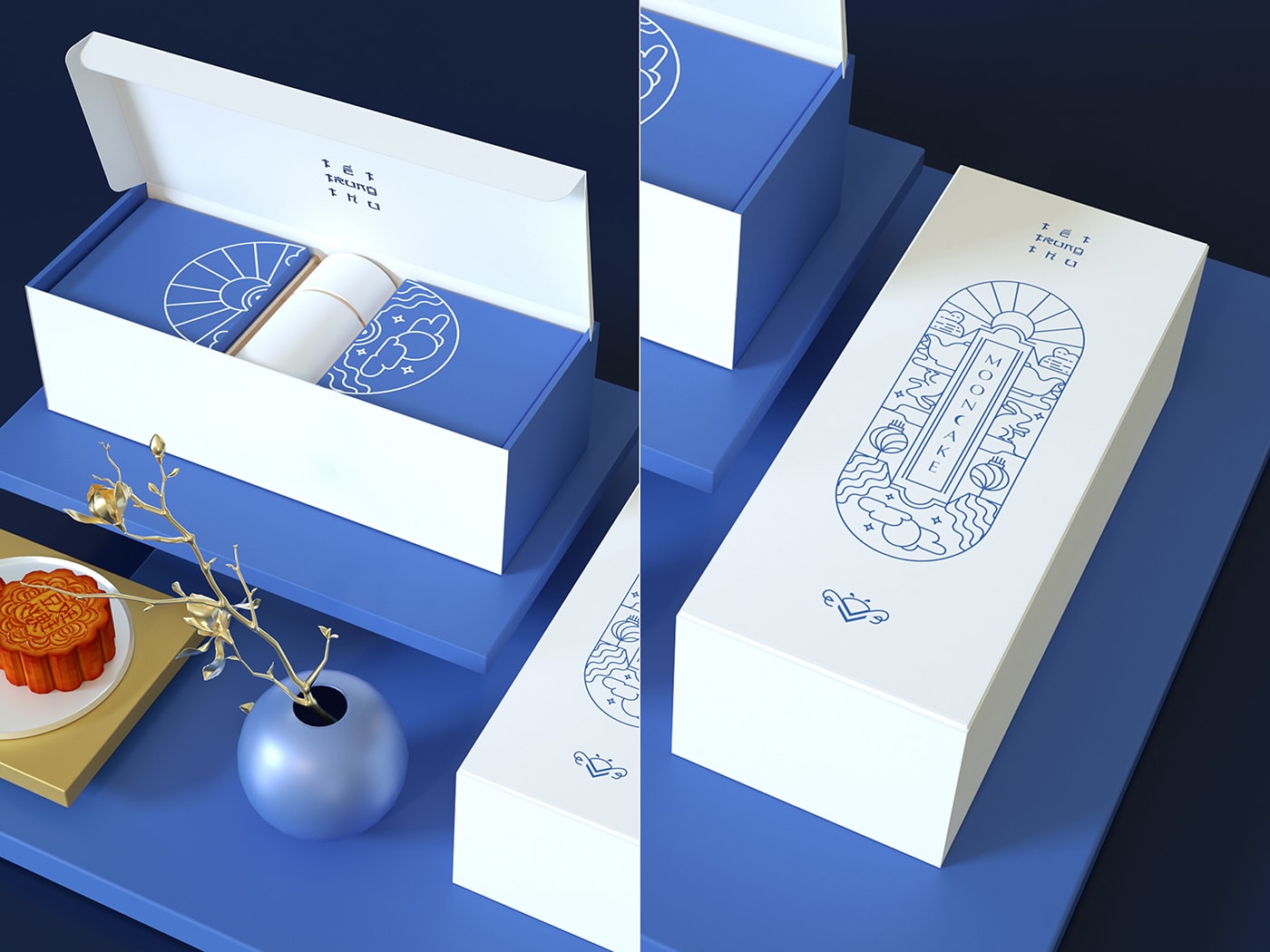 精品越南传统月饼品牌VI设计——创意插画包装设计，食品VI设计，食品包装设计，深圳VI设计，左右格局
