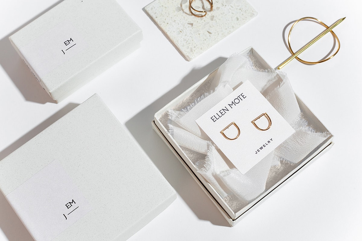 时尚简约 Ellen Mote 珠宝品牌VI设计和品牌重塑，珠宝品牌VI设计，珠宝网站设计，品牌战略升级， 深圳VI设计，左右格局